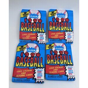 Set Of 4 SEALED Fleer 1990 Baseball 10th Anniversary Edition Wax Pack